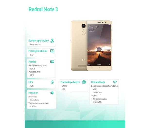 Xiaomi Redmi Note 3 16GB Dual SIM LTE Gold - 301526 - zdjęcie 5